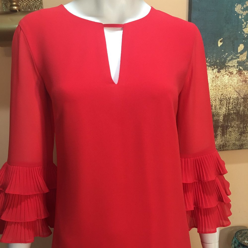 Vince Camuto Coral Chiffon Shift Dress size6&4 - Picture 6 of 15